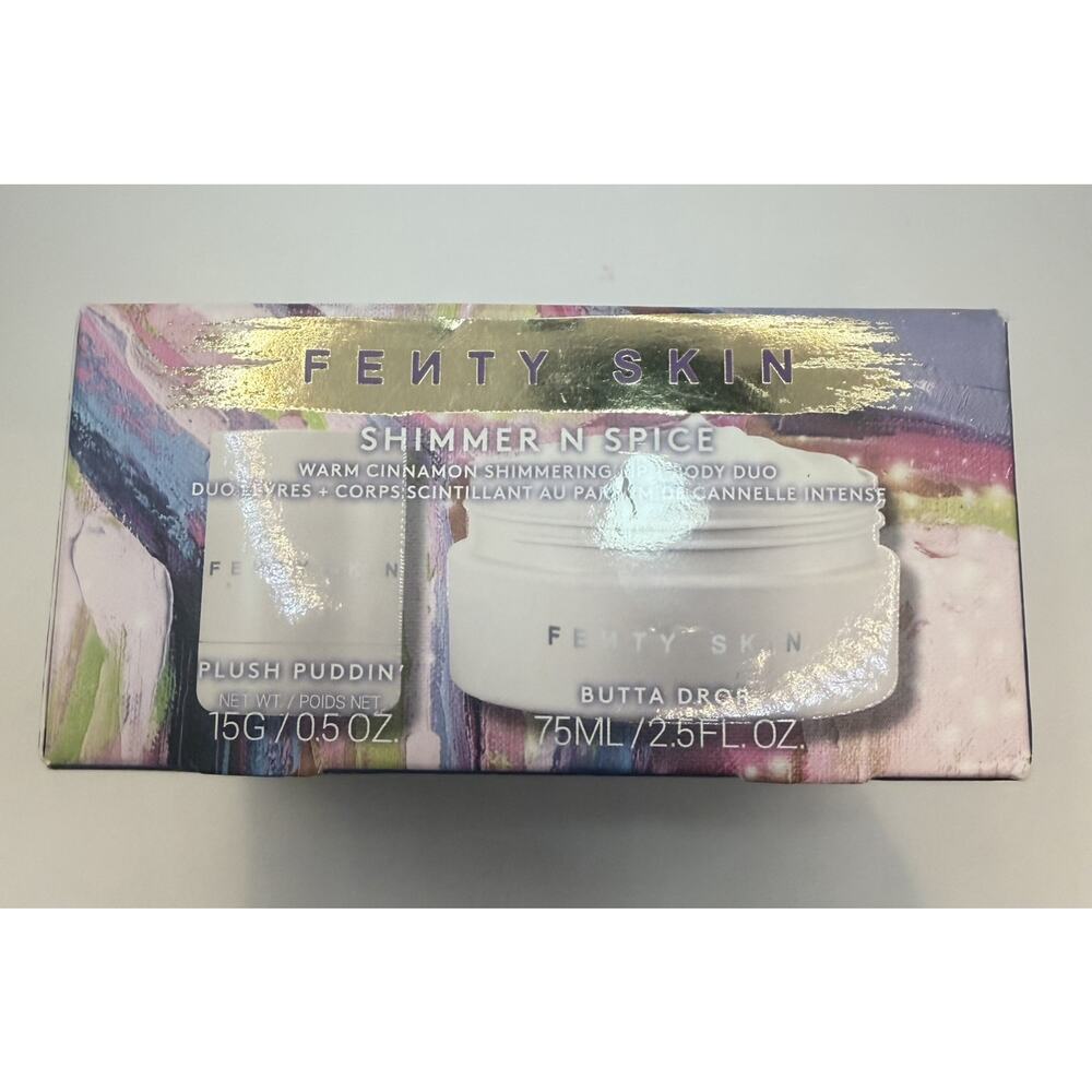 Fenty Skin Shimmer N Spice Lip Body Cream Duo Plush Puddin' Butta Drop Cinnamon